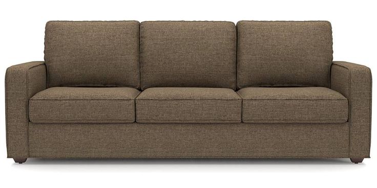 Modern 3 Seater Fabric Sofa in Earth Brown, coffee brown