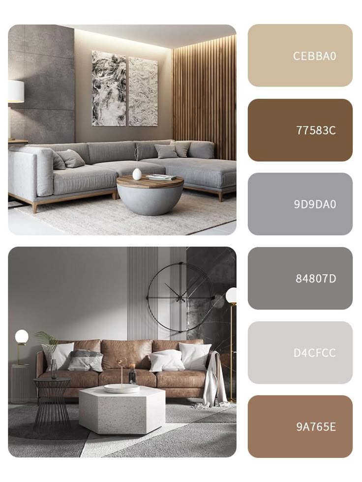 Neutral tones (beige, gray, white) = timeless elegance