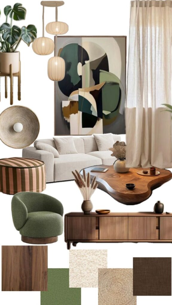  Mixed Textures
Modern Living Room Furniture Trends 2025